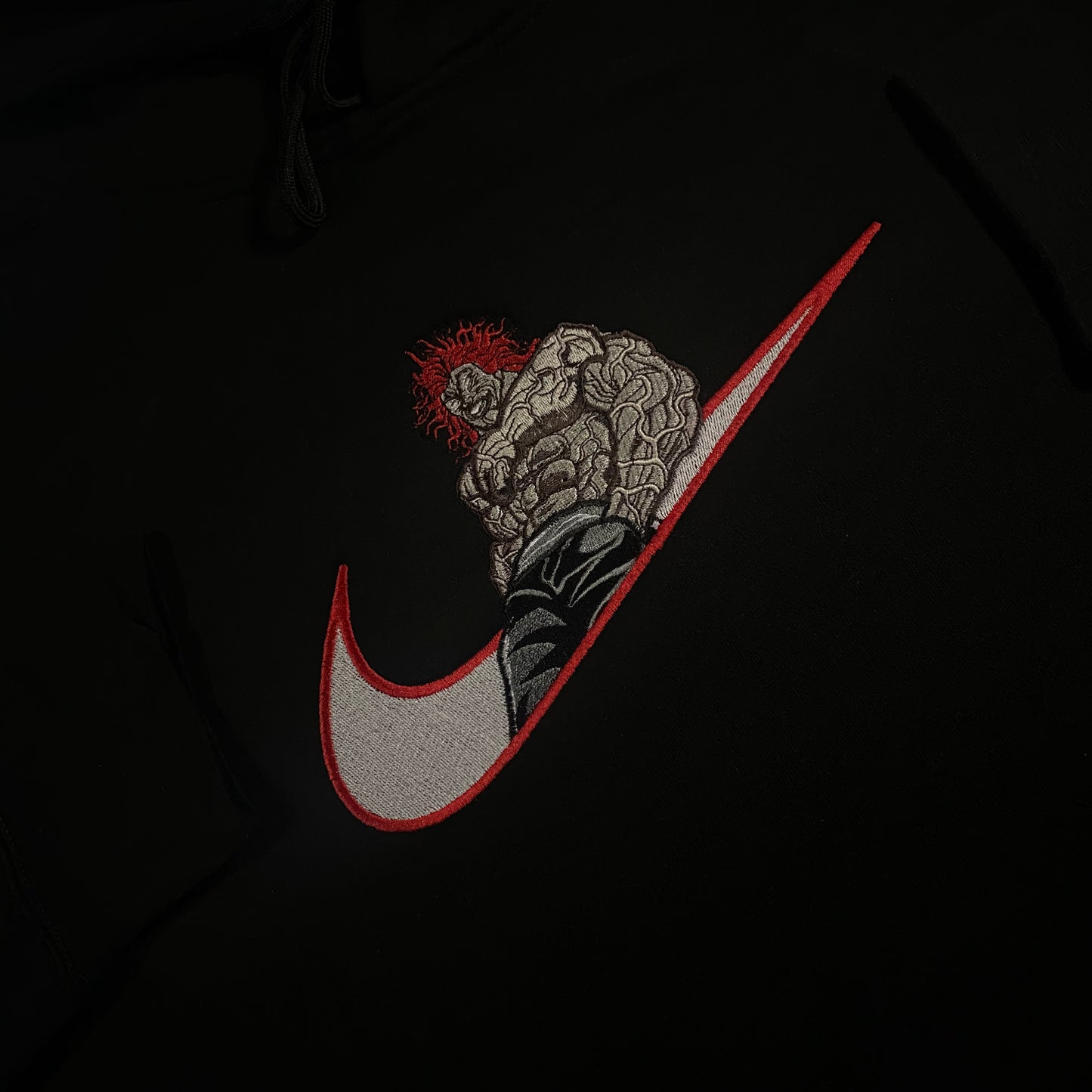 No Re-Stock: Custom Baki Yujiro Hanma Embroidered Crewneck OR Hoodie Sweatshirt