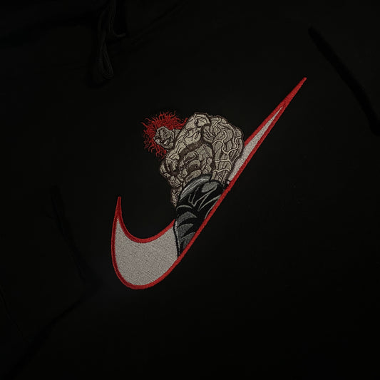 No Re-Stock: Custom Baki Yujiro Hanma Embroidered Crewneck OR Hoodie Sweatshirt