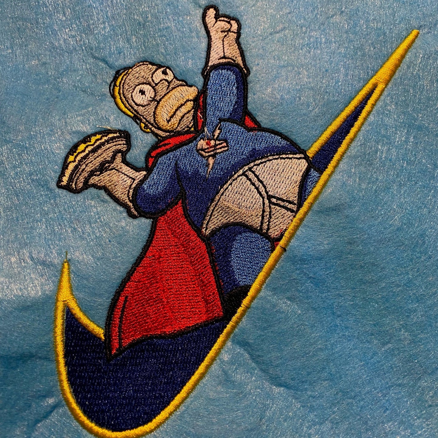 Custom The Simpsons Hero Homer Embroidered Crewneck OR Hoodie Sweatshirt