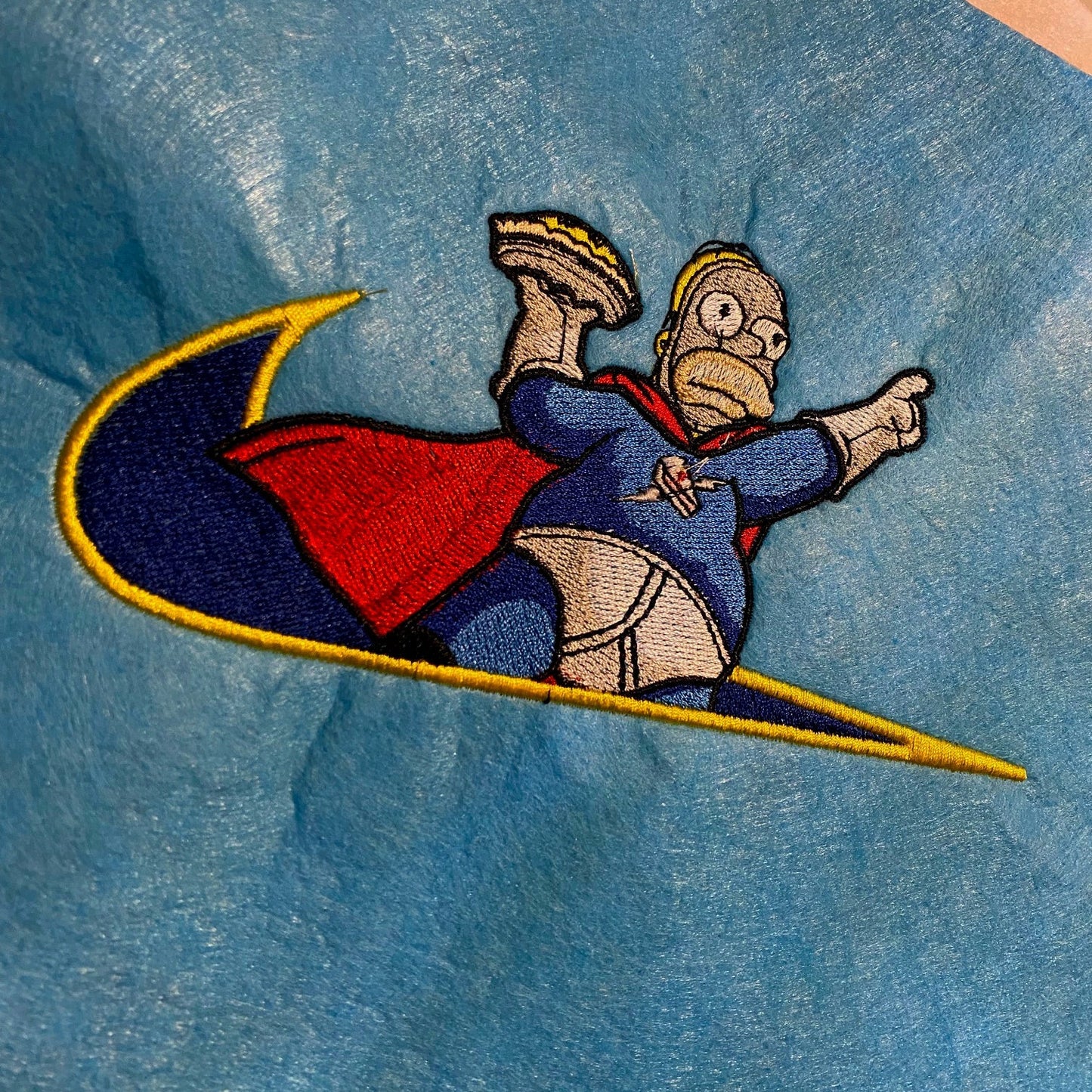 Custom The Simpsons Hero Homer Embroidered Crewneck OR Hoodie Sweatshirt