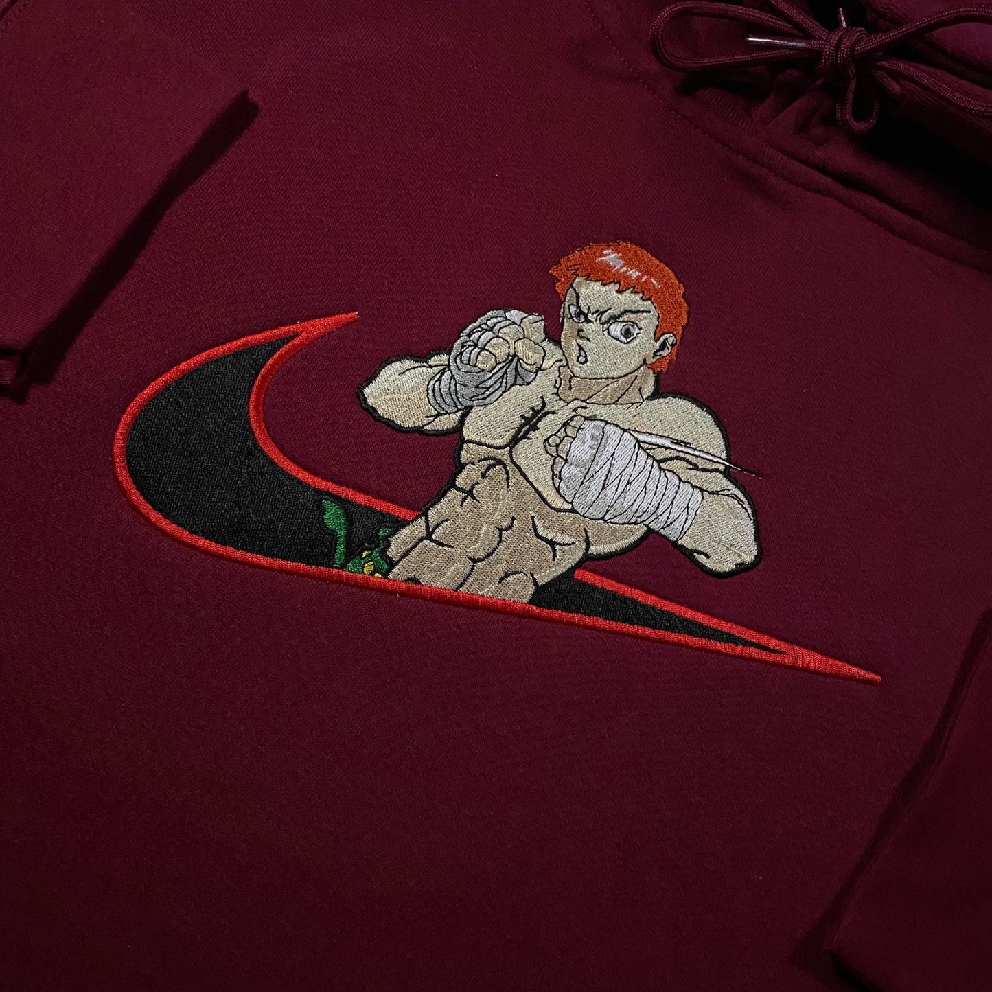No Re-Stock: Custom Teen Baki Hanma Embroidered Crewneck OR Hoodie Sweatshirt
