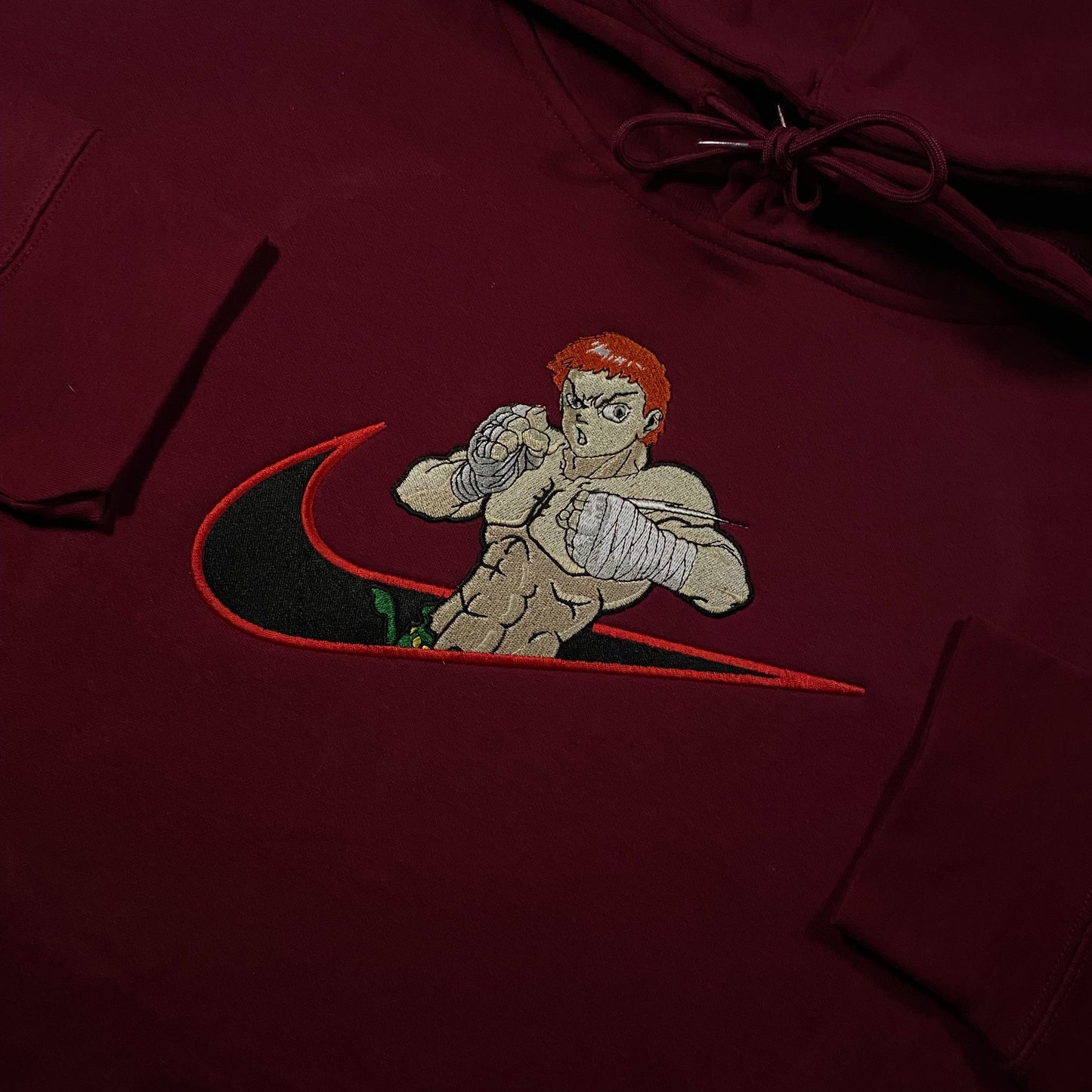 No Re-Stock: Custom Teen Baki Hanma Embroidered Crewneck OR Hoodie Sweatshirt