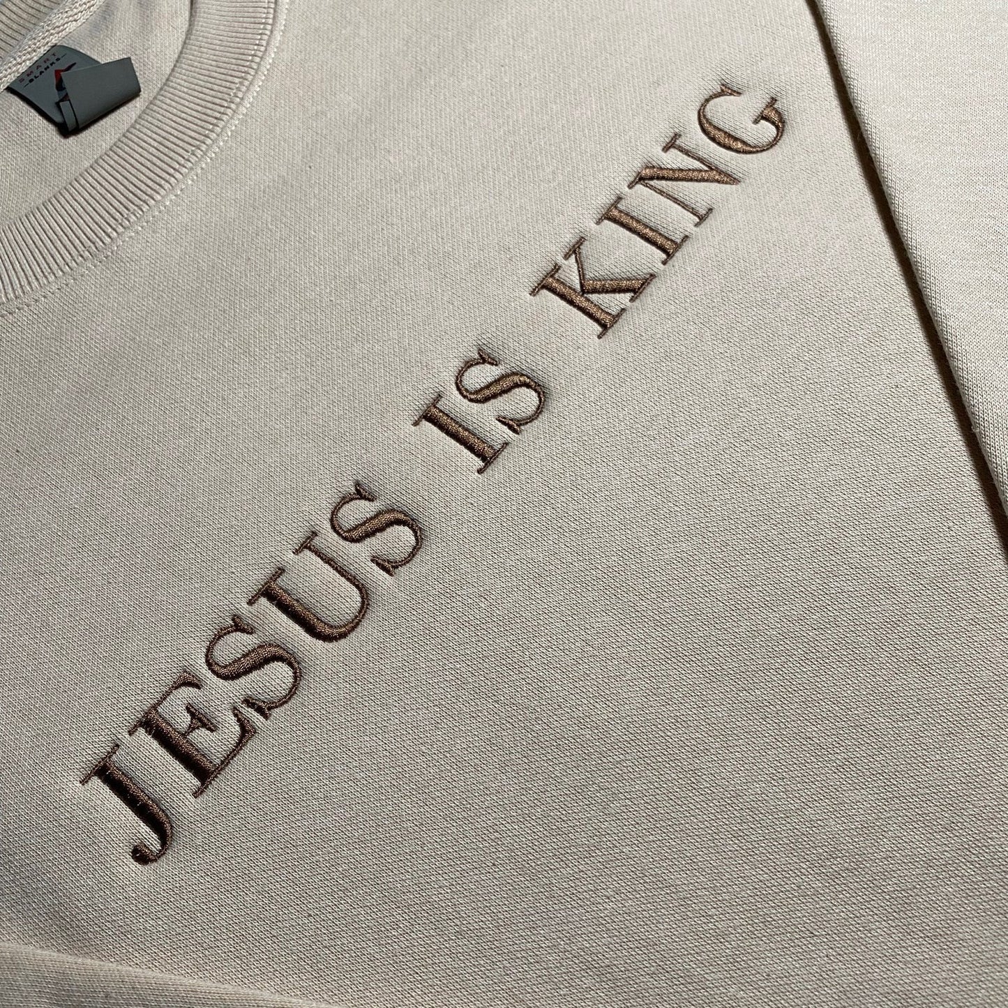 Custom Jesus is King Embroidered Crewneck OR Hoodie Sweatshirt