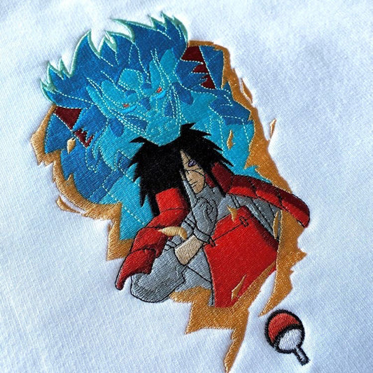 Custom Naruto Madara Embroidered Crewneck OR Hoodie Sweatshirt