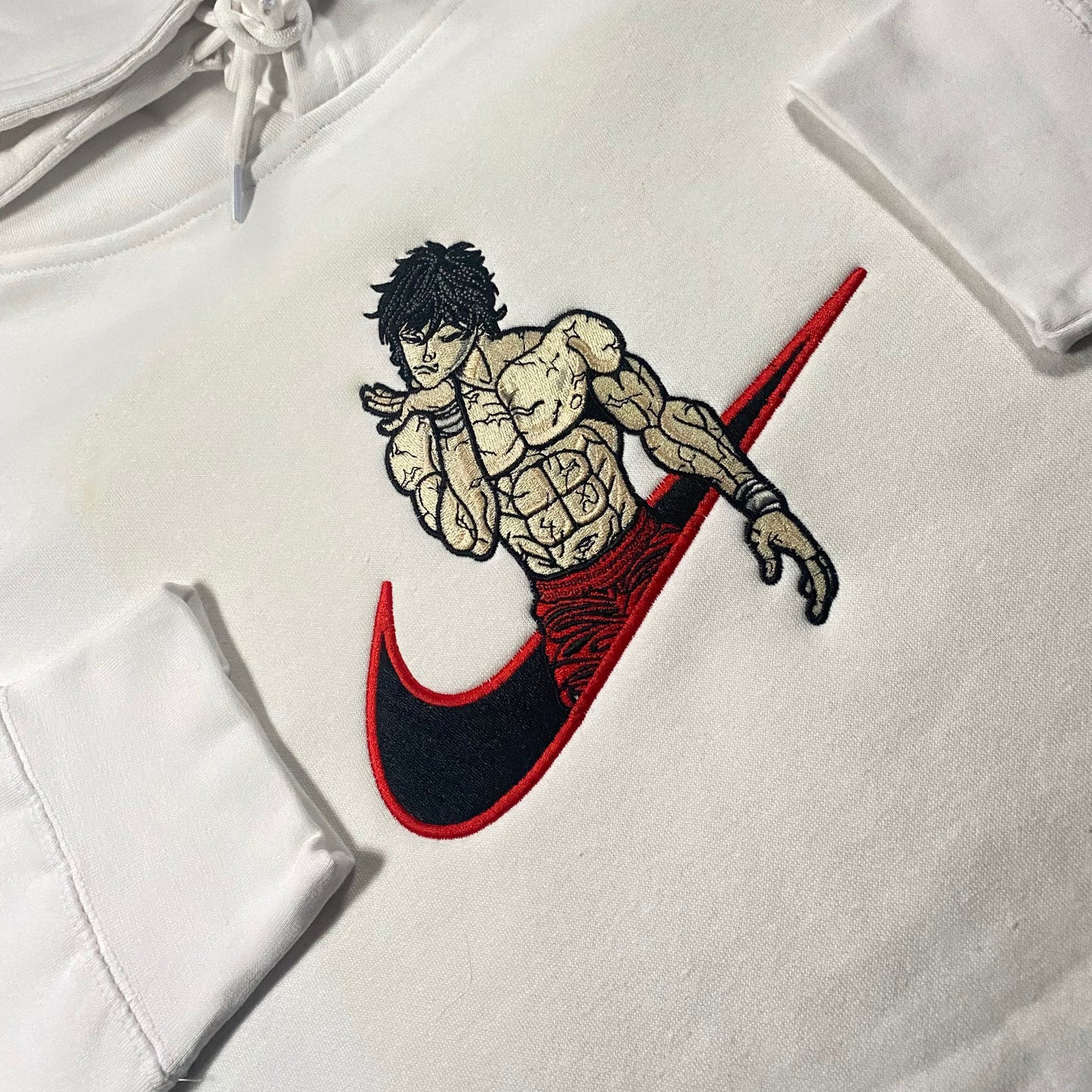 No Re-Stock: Custom Baki Hanma Embroidered Crewneck OR Hoodie Sweatshirt