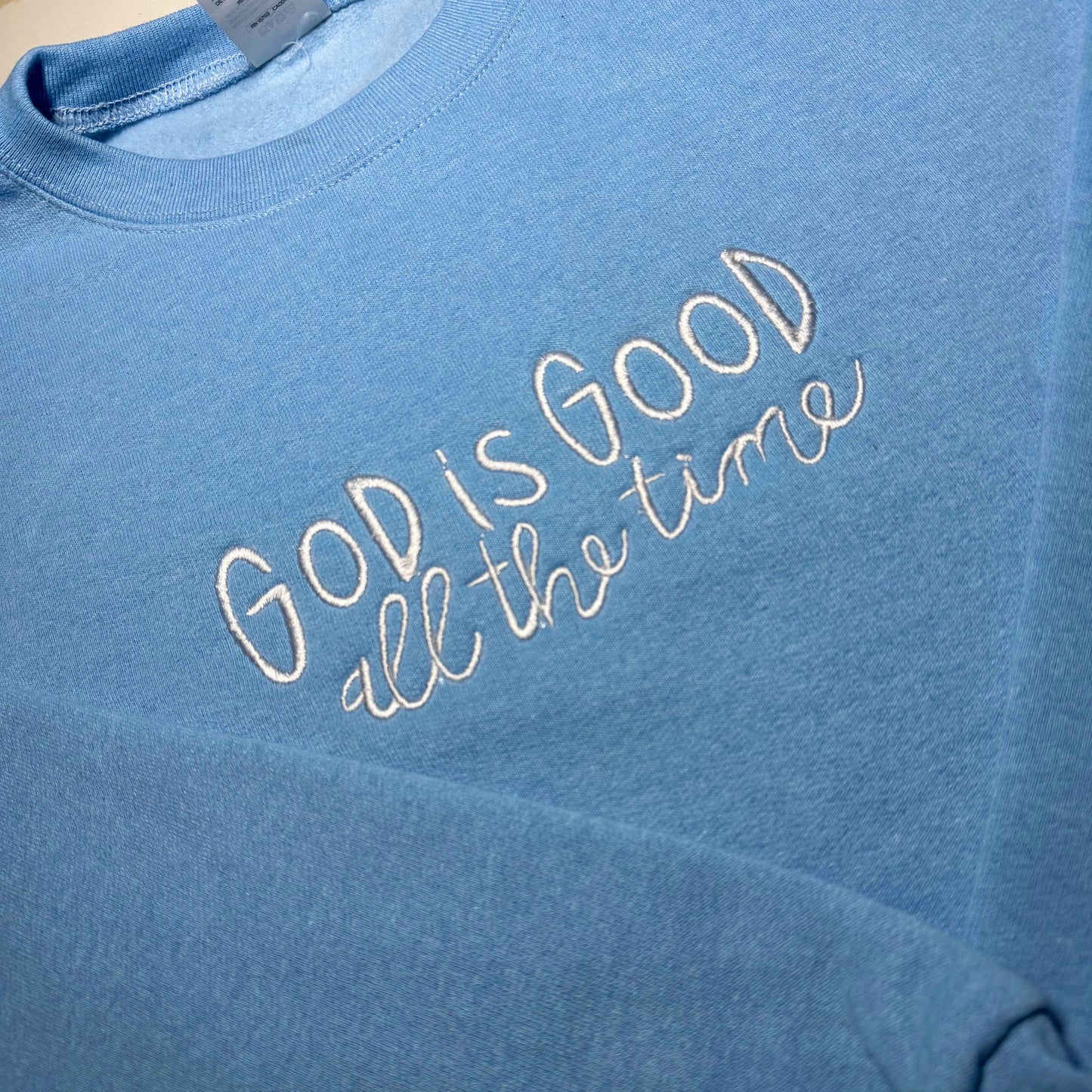 Custom God is Good Embroidered Crewneck OR Hoodie Sweatshirt