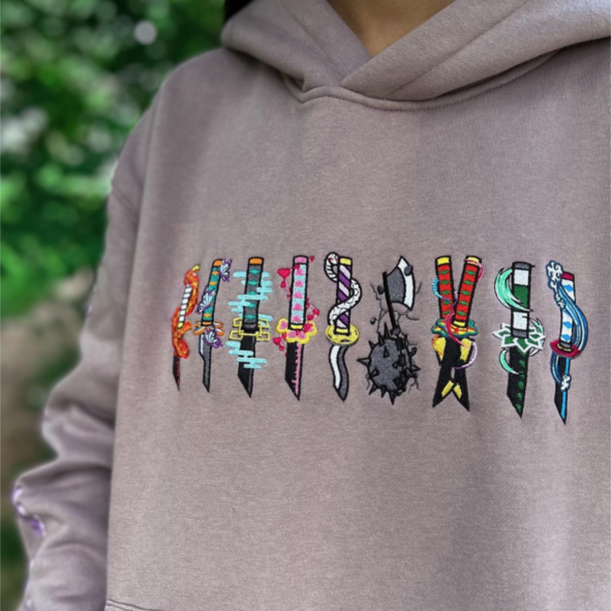 Custom Demon Slayer Hashira Subtle Infinity Castle Embroidered Crewneck OR Hoodie Sweatshirt