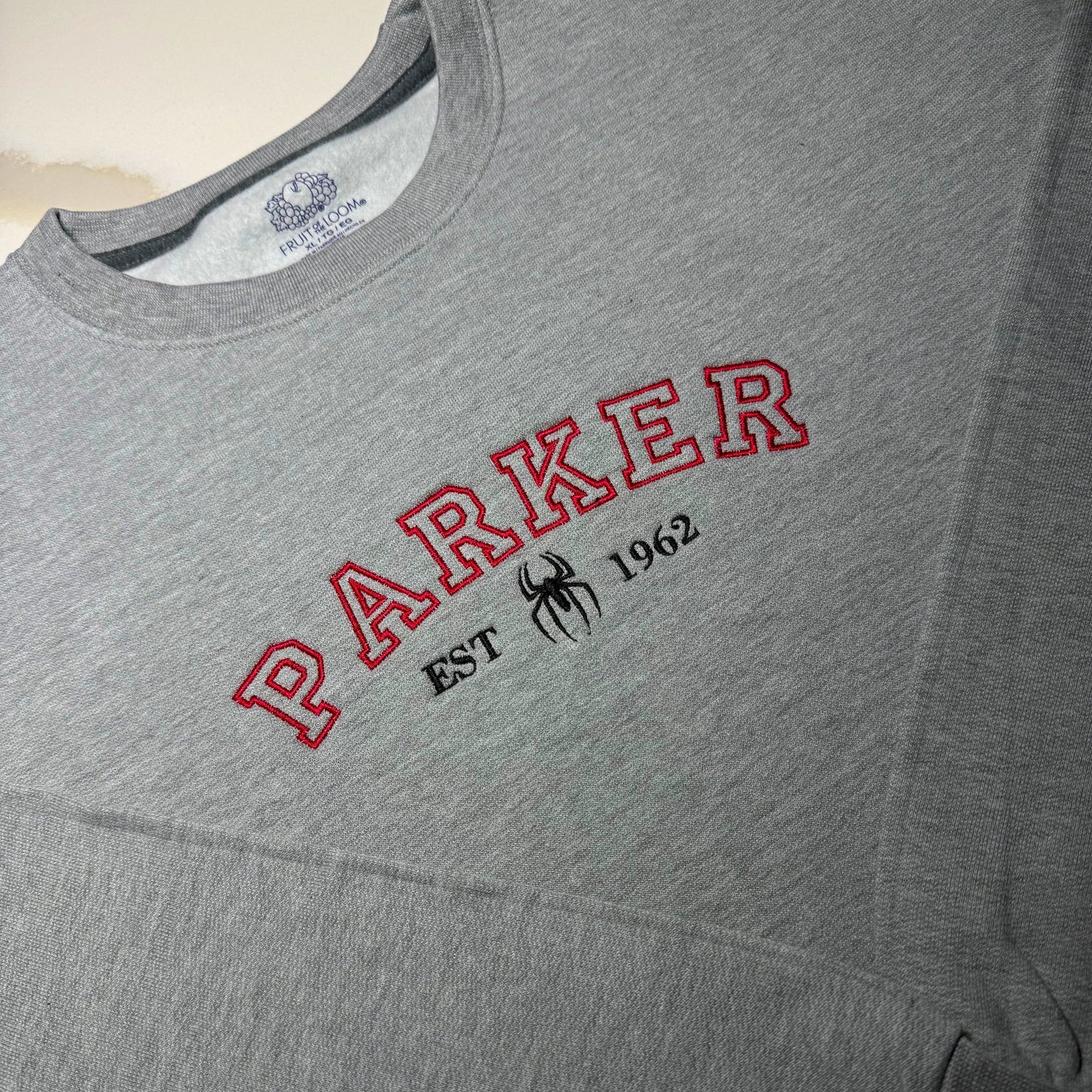 Custom Spider-Man Peter Parker Embroidered Crewneck OR Hoodie Sweatshirt