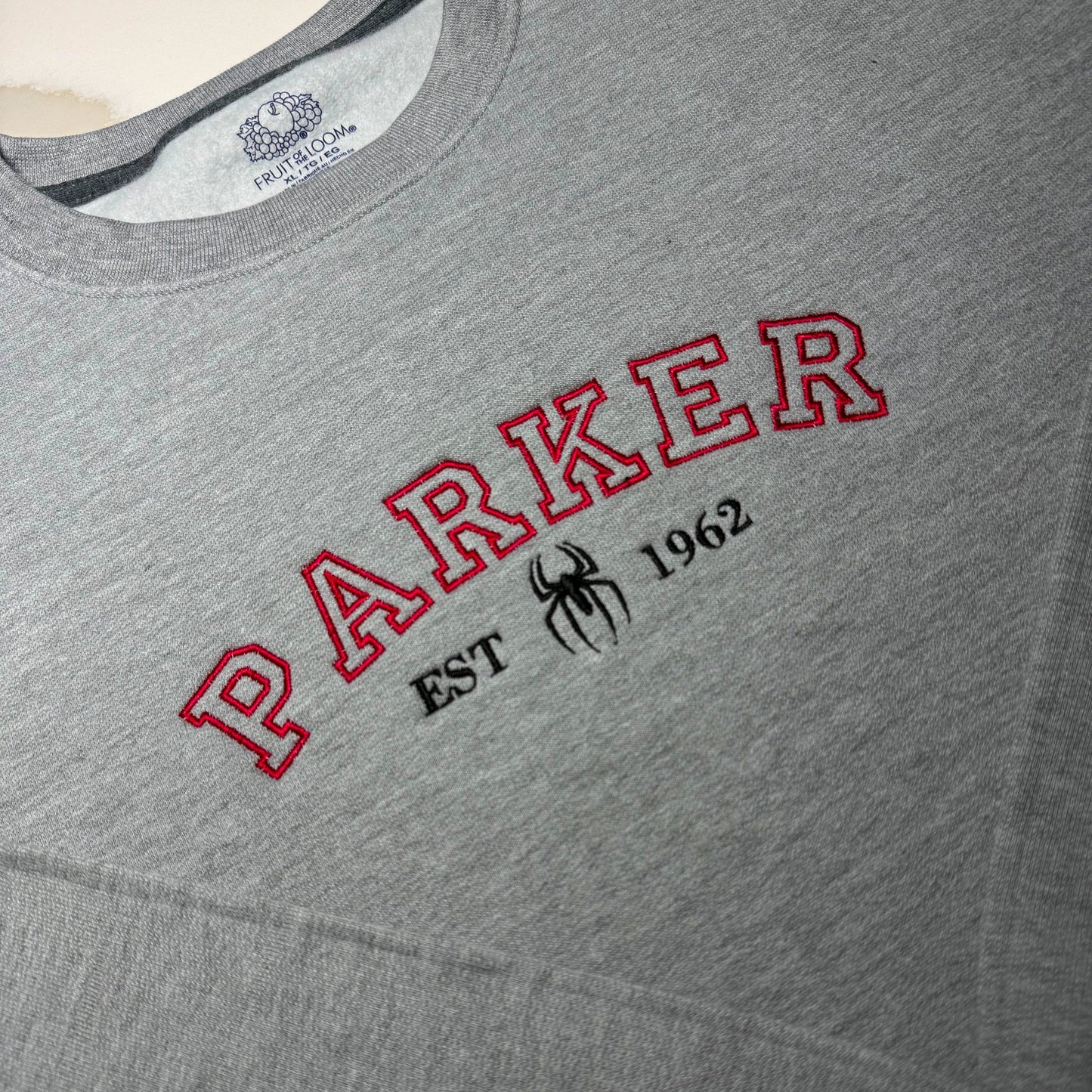 Custom Spider-Man Peter Parker Embroidered Crewneck OR Hoodie Sweatshirt