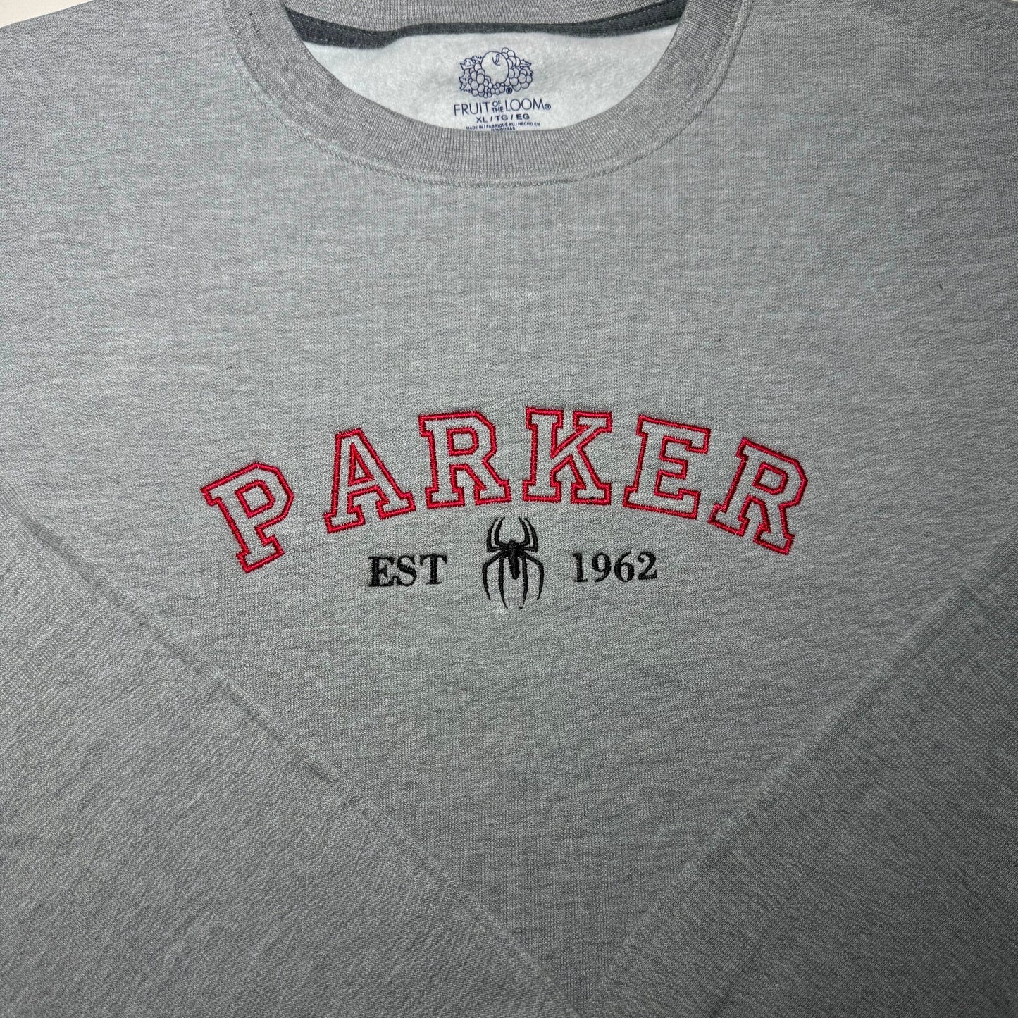 Custom Spider-Man Peter Parker Embroidered Crewneck OR Hoodie Sweatshirt