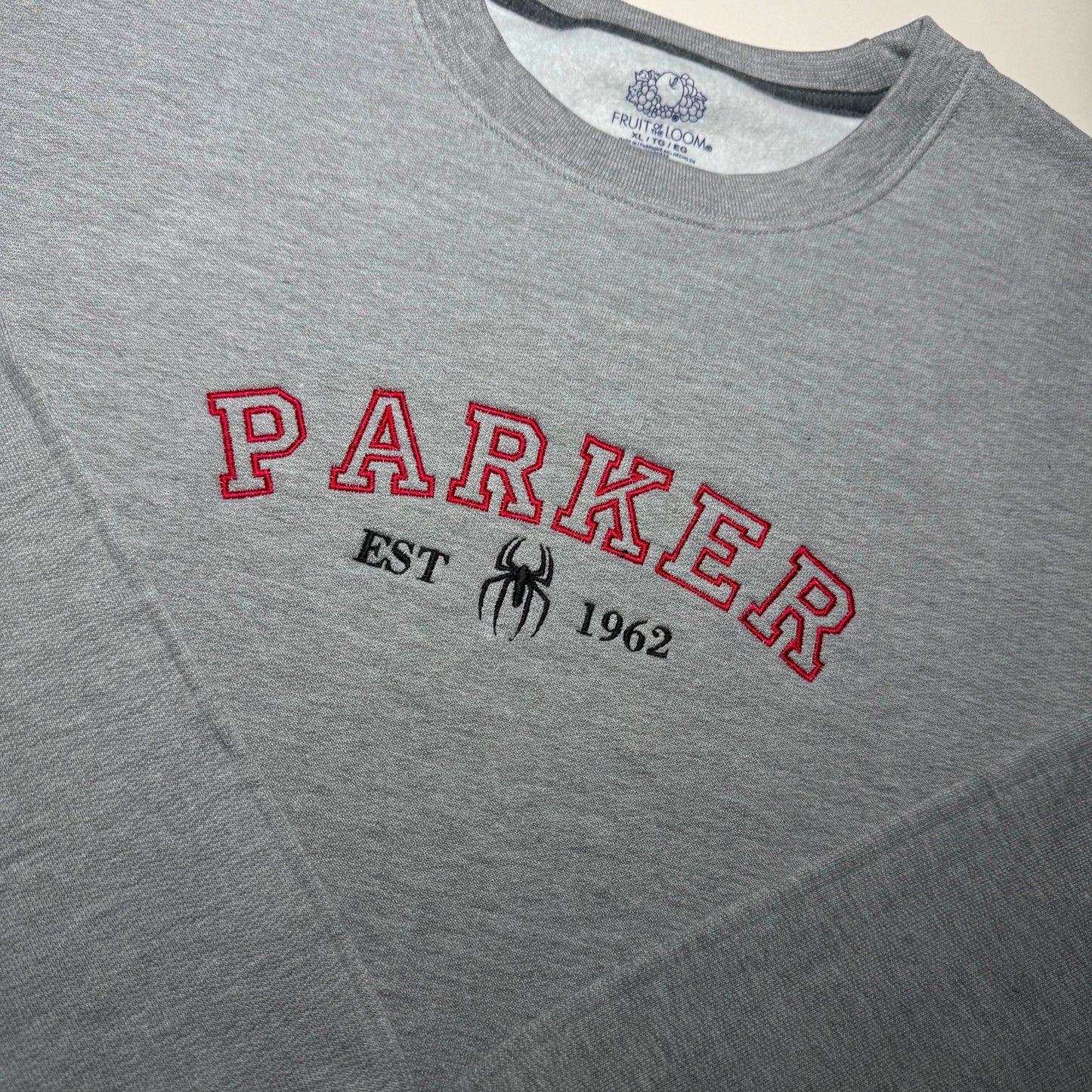 Custom Spider-Man Peter Parker Embroidered Crewneck OR Hoodie Sweatshirt
