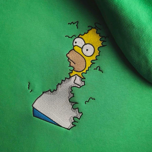 No Re-Stock: Custom The Simpsons Homer Bushes Embroidered T-Shirt