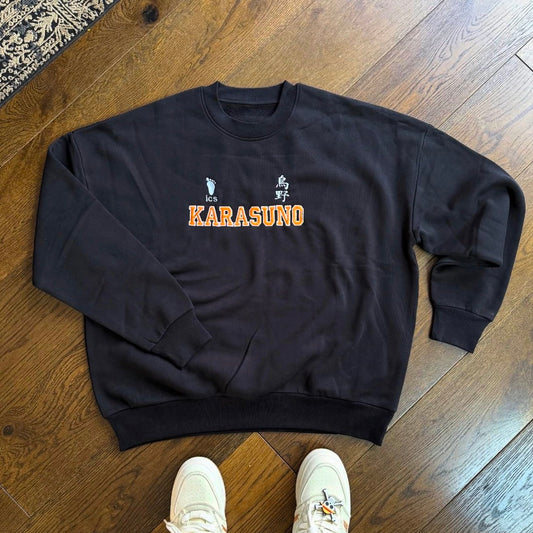 Custom Karasuno High Volleyball Haikyu!! Alternate Embroidered Crewneck OR Hoodie Sweatshirt