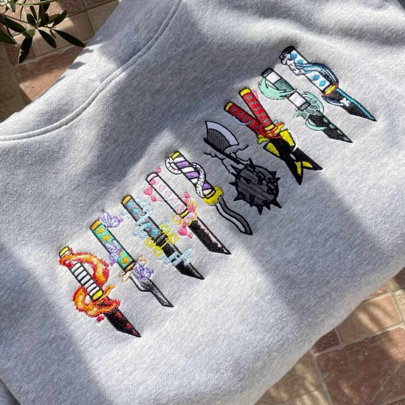 Custom Demon Slayer Hashira Subtle Infinity Castle Embroidered Crewneck OR Hoodie Sweatshirt