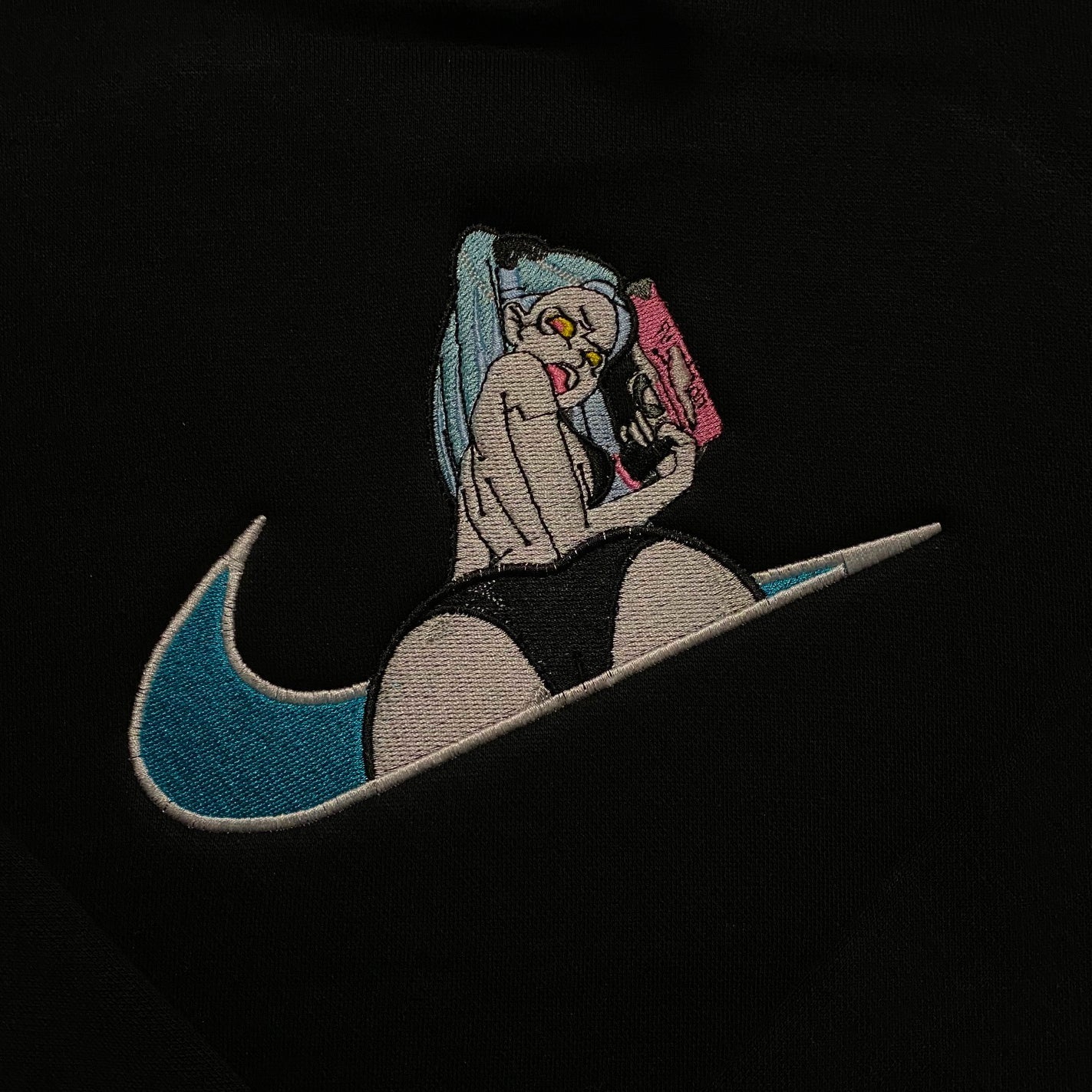 No Re-Stock: Custom Cyberpunk Edge Runners Rebecca Embroidered Crewneck OR Hoodie Sweatshirt