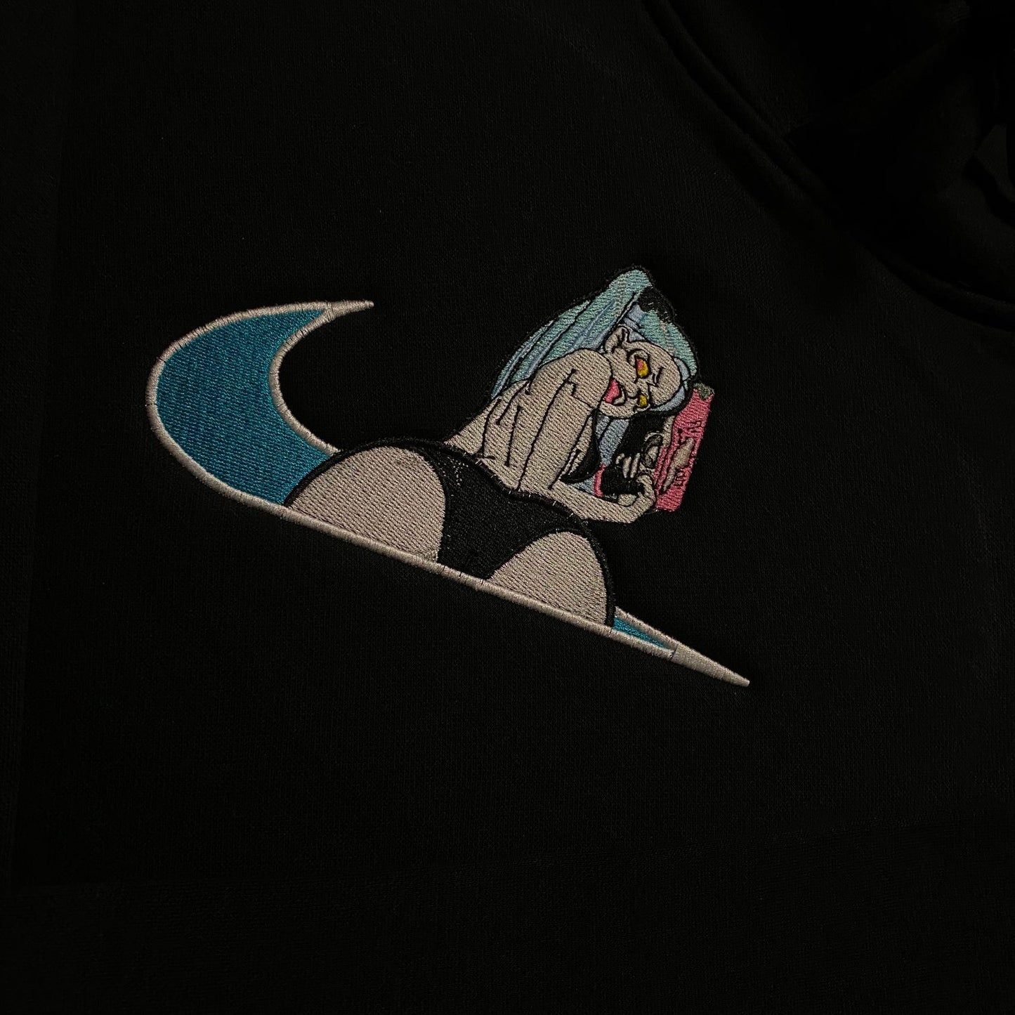 No Re-Stock: Custom Cyberpunk Edge Runners Rebecca Embroidered Crewneck OR Hoodie Sweatshirt
