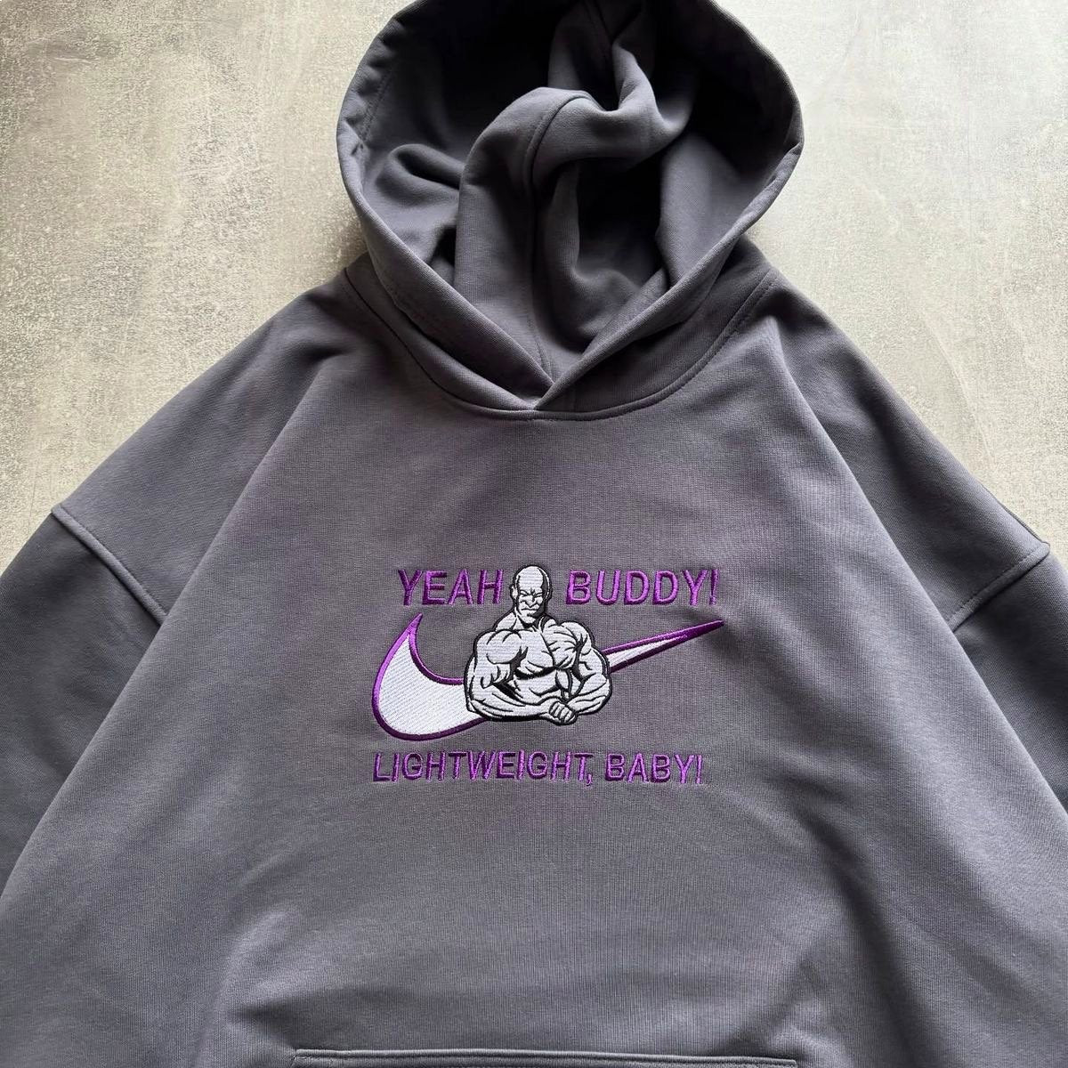 Custom Yeah Buddy! Ronnie Coleman Gym Bro Embroidered Crewneck OR Hoodie Sweatshirt