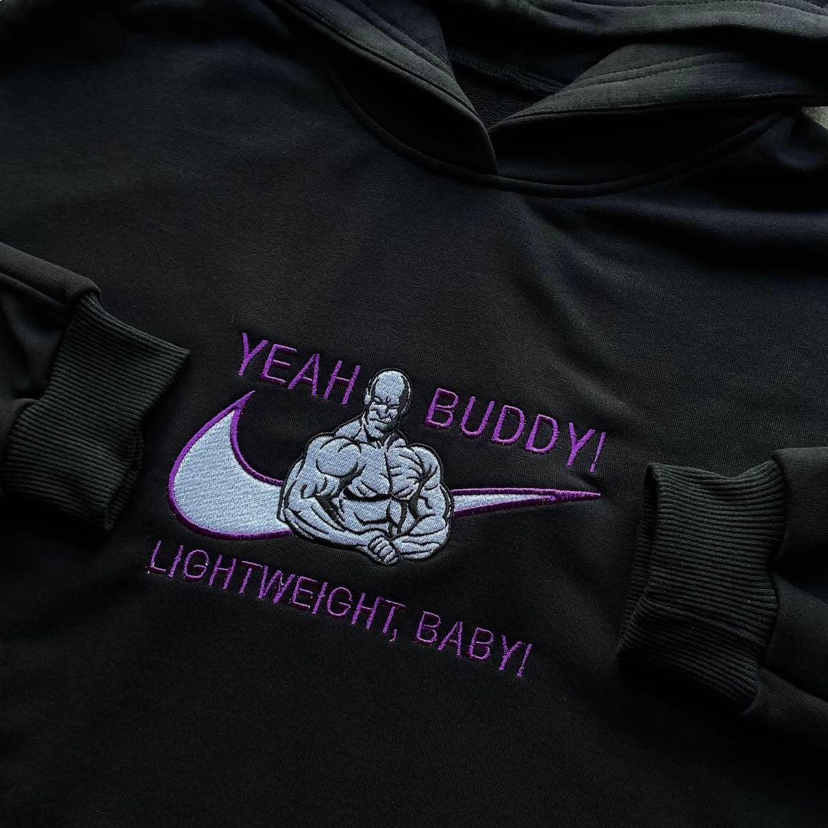 Custom Yeah Buddy! Ronnie Coleman Gym Bro Embroidered Crewneck OR Hoodie Sweatshirt