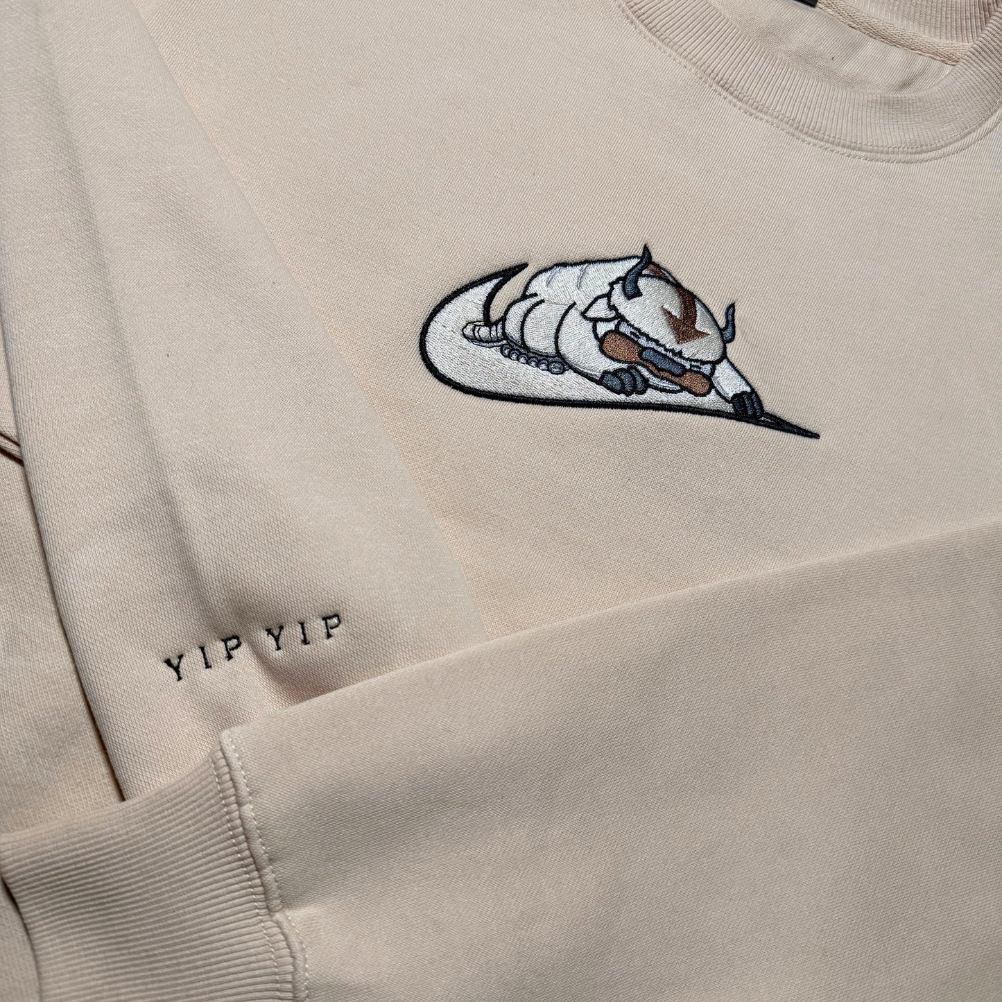 Custom Last Air Bender Appa Yip Yip Embroidered Crewneck OR Hoodie Sweatshirt