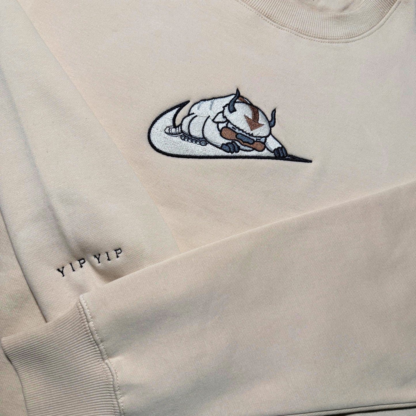 Custom Last Air Bender Appa Yip Yip Embroidered Crewneck OR Hoodie Sweatshirt