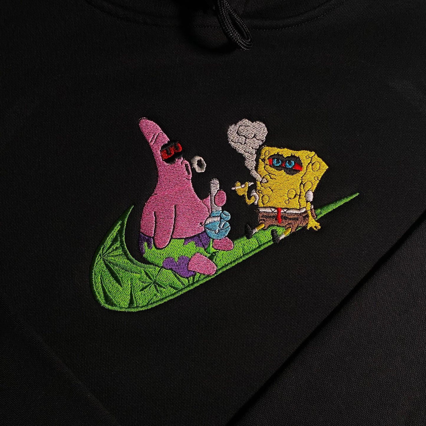 No Re-Stock: Custom SpongeBob 420 Embroidered Crewneck OR Hoodie Sweatshirt