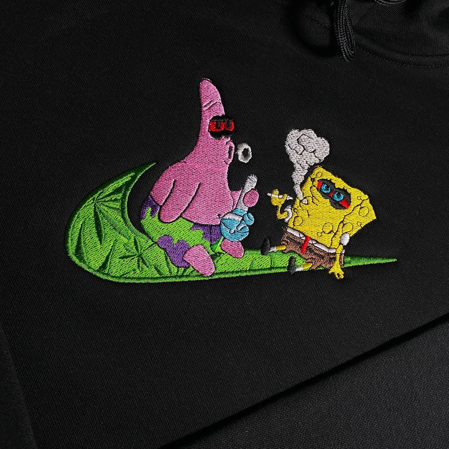 No Re-Stock: Custom SpongeBob 420 Embroidered Crewneck OR Hoodie Sweatshirt