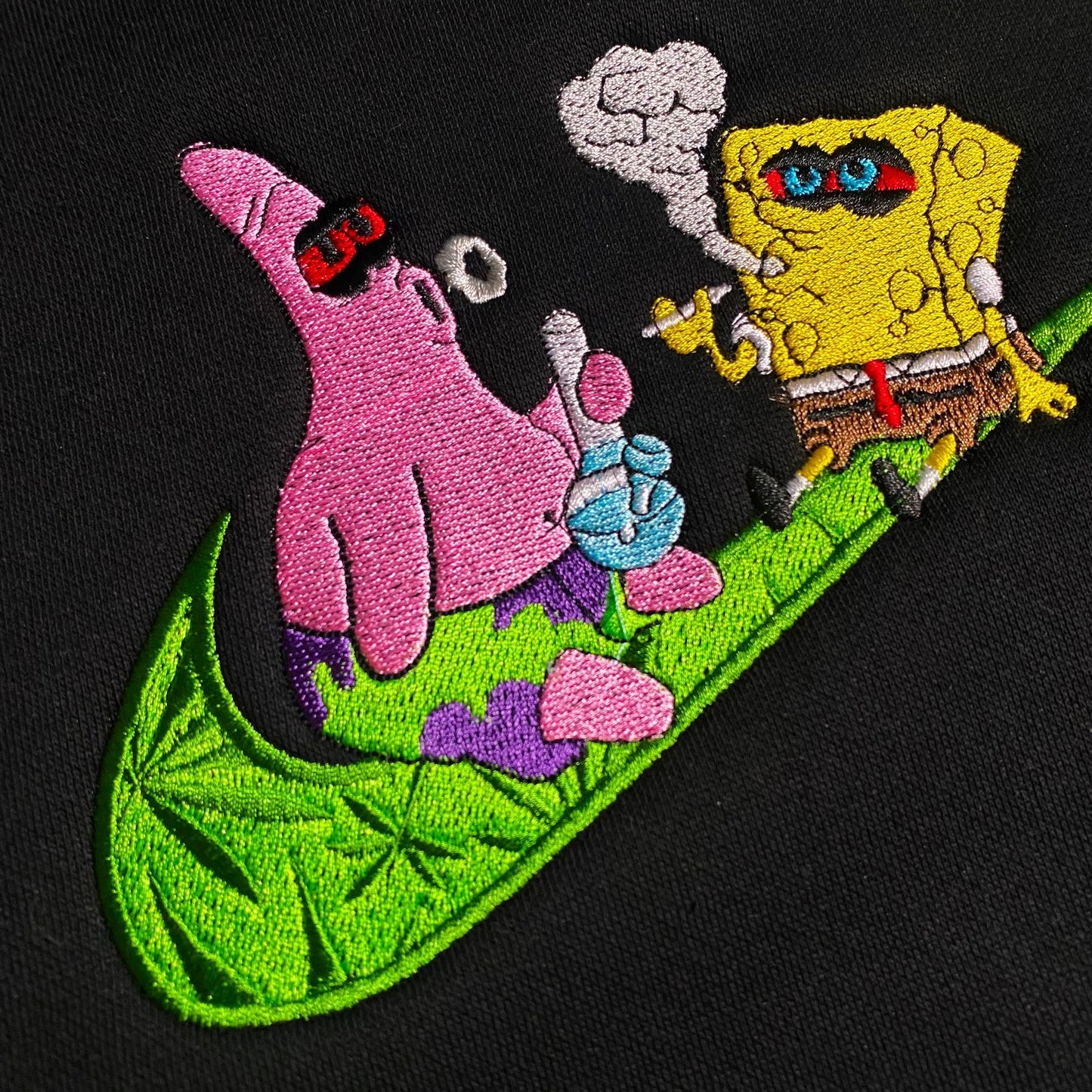 No Re-Stock: Custom SpongeBob 420 Embroidered Crewneck OR Hoodie Sweatshirt
