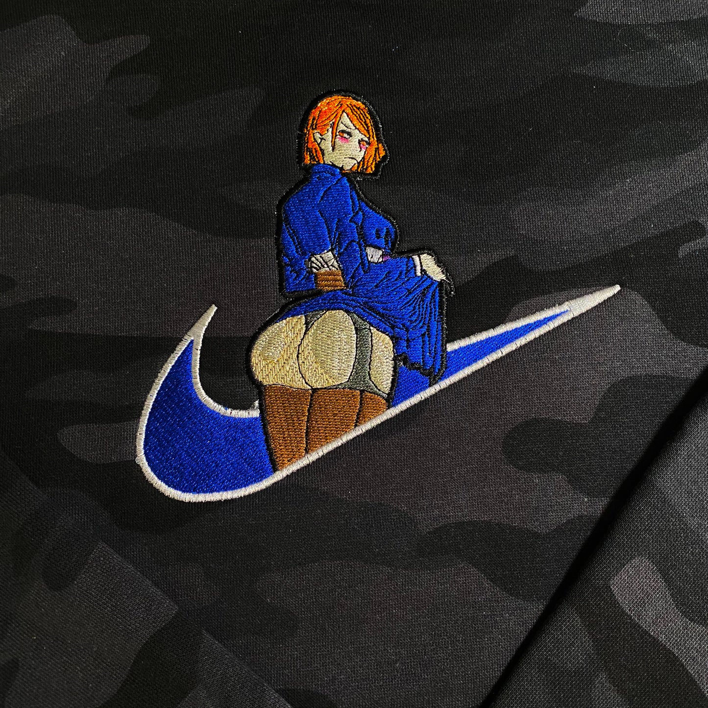 No Re-Stock: Custom JJK Nobara Embroidered Crewneck OR Hoodie Sweatshirt
