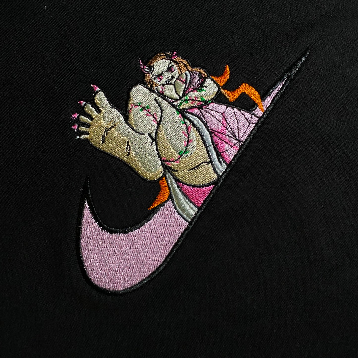 No Re-Stock: Custom Demon Slayer Nezuko Embroidered Crewneck OR Hoodie Sweatshirt