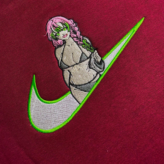 No Re-Stock: Custom Demon Slayer Mitsuri Embroidered Crewneck OR Hoodie Sweatshirt