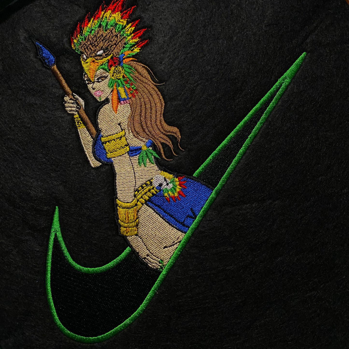 No Re-Stock: Custom Aztec Warrior Princess Embroidered Crewneck OR Hoodie Sweatshirt