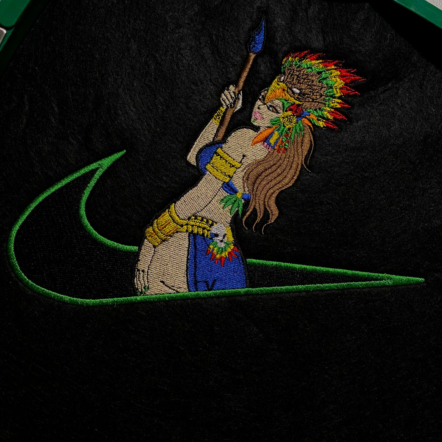 No Re-Stock: Custom Aztec Warrior Princess Embroidered Crewneck OR Hoodie Sweatshirt
