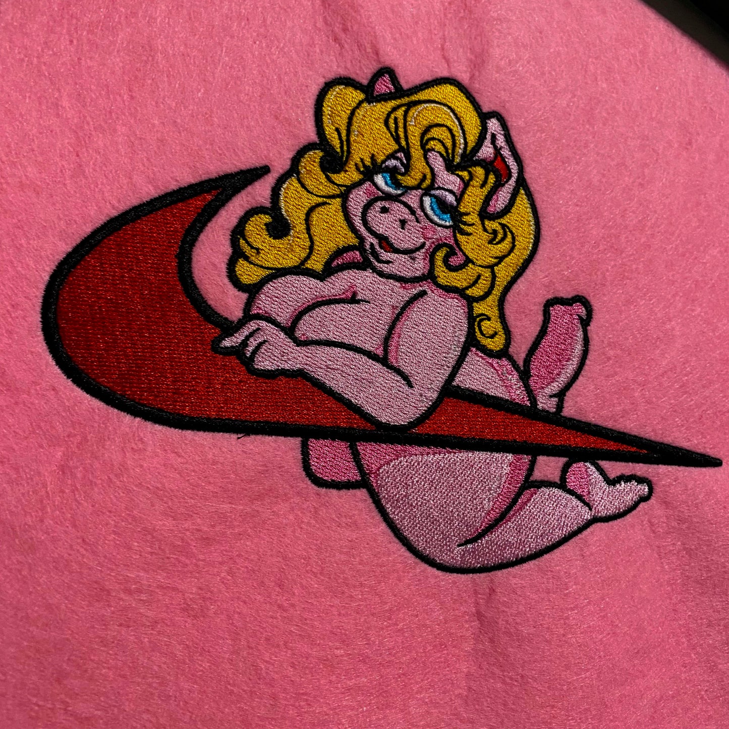 No Re-Stock: Custom Miss Piggy Embroidered Crewneck OR Hoodie Sweatshirt