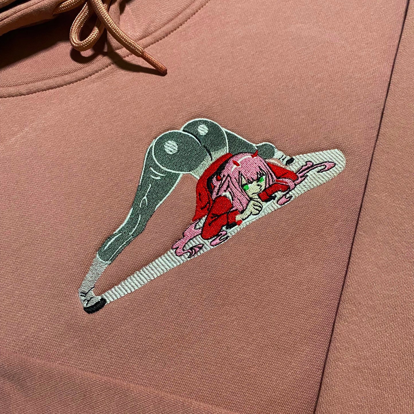 No Re-Stock: Custom Zero Two Embroidered Crewneck OR Hoodie Sweatshirt