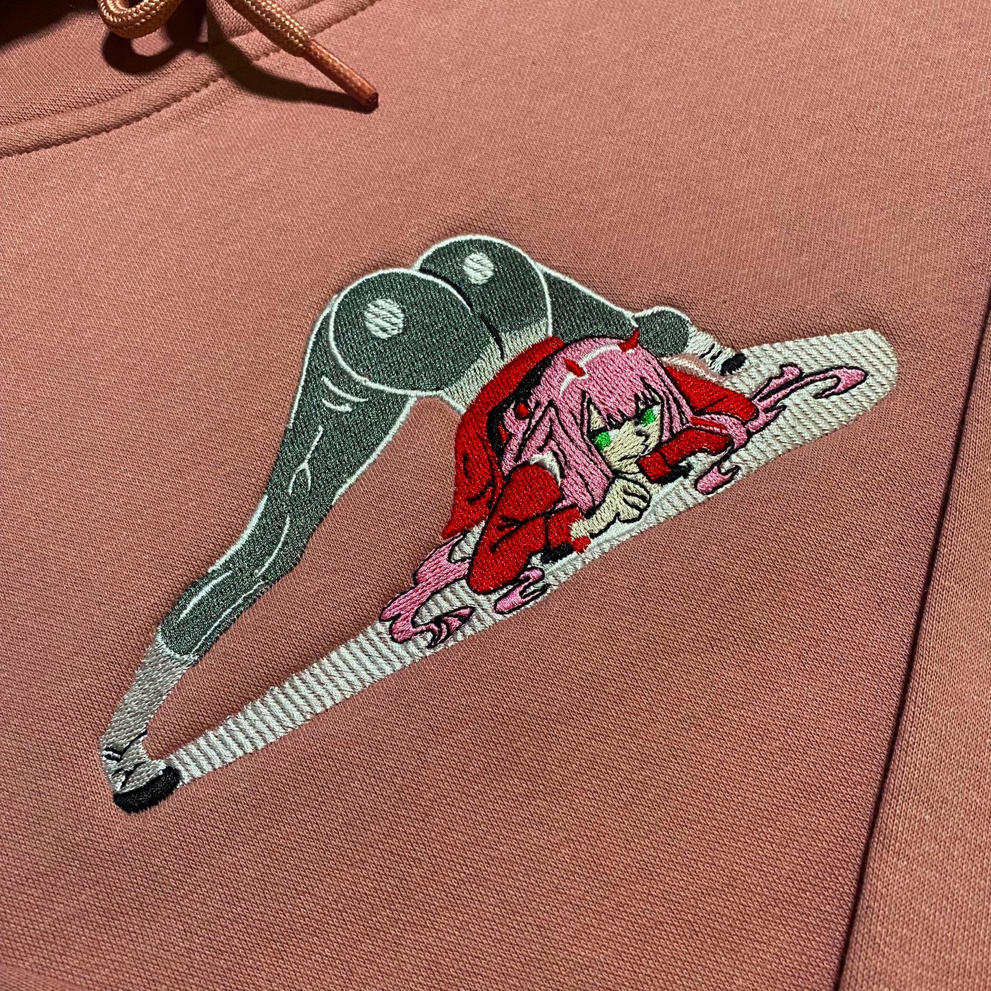 No Re-Stock: Custom Zero Two Embroidered Crewneck OR Hoodie Sweatshirt