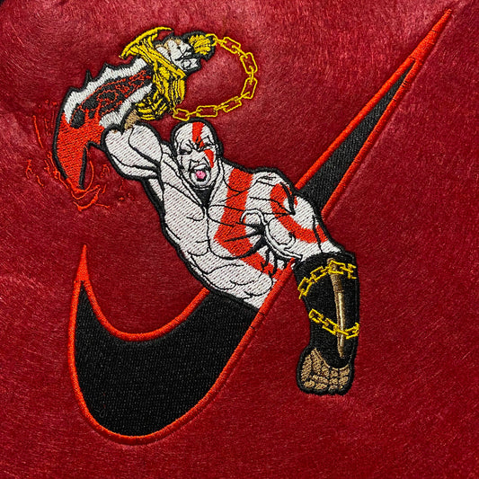 No Re-Stock: Custom God of War Kratos Embroidered Crewneck OR Hoodie Sweatshirt