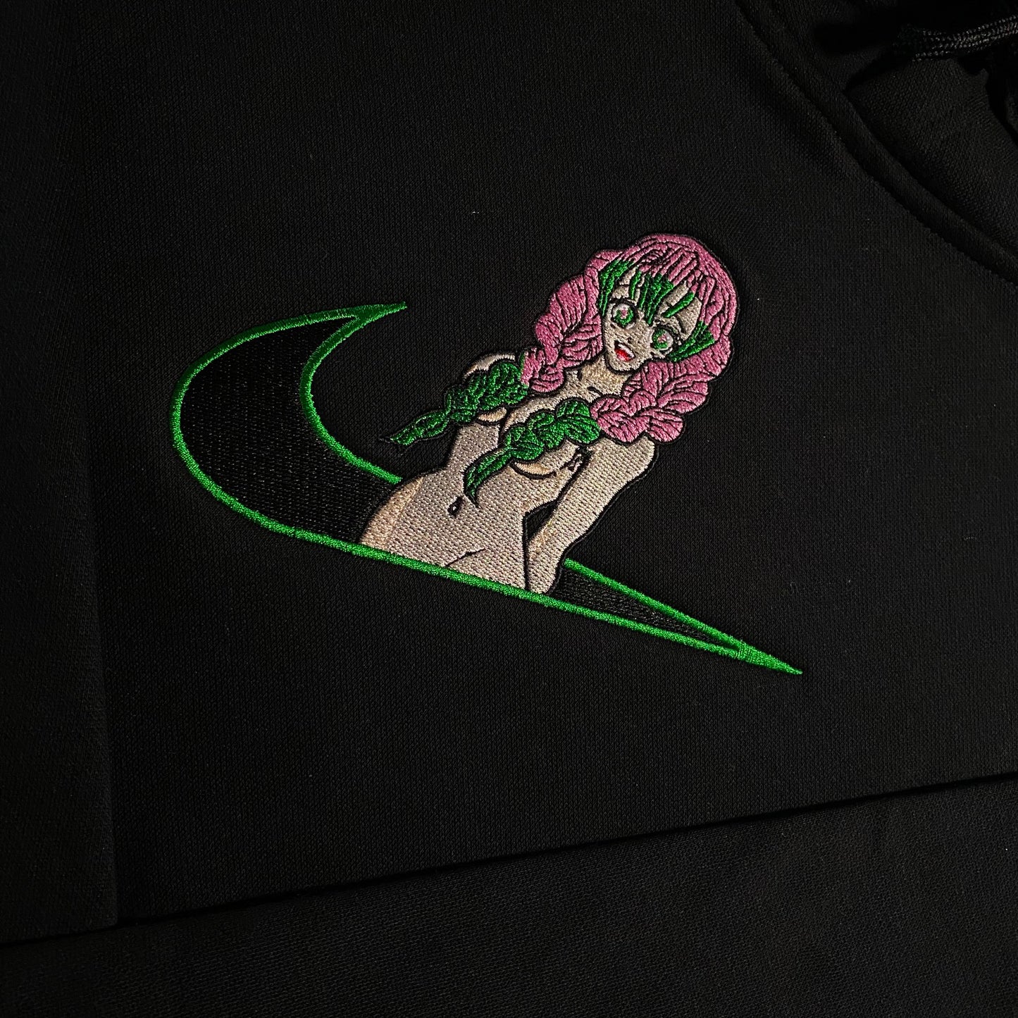 No Re-Stock: Custom Demon Slayer Mitsuri Embroidered Crewneck OR Hoodie Sweatshirt