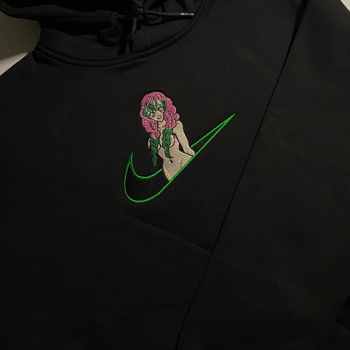 No Re-Stock: Custom Demon Slayer Mitsuri Embroidered Crewneck OR Hoodie Sweatshirt