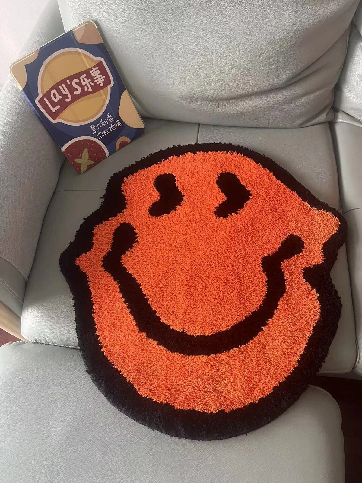 Smiley Rug Temu Trippy Orange Smiley Face Handmade Rug – Wuhzabi