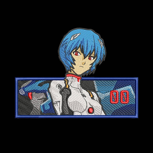 Custom Neon Genesis Evangelion Rei Ayanami 00 Embroidered Crewneck OR Hoodie Sweatshirt
