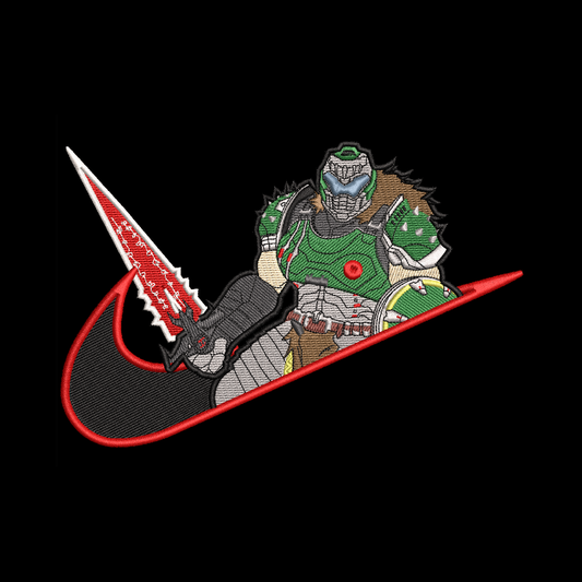 Custom Doom Slayer Medieval Embroidered Crewneck OR Hoodie Sweatshirt