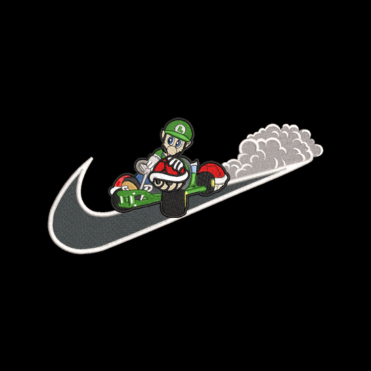 No Re-Stock: Custom Mario Kart Luigi Embroidered Crewneck OR Hoodie Sweatshirt