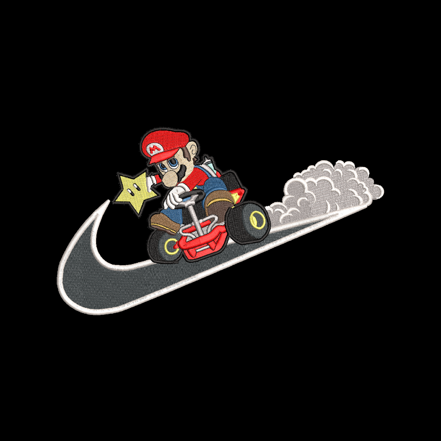 No Re-Stock: Custom Mario Kart Super Mario Embroidered Crewneck OR Hoodie Sweatshirt