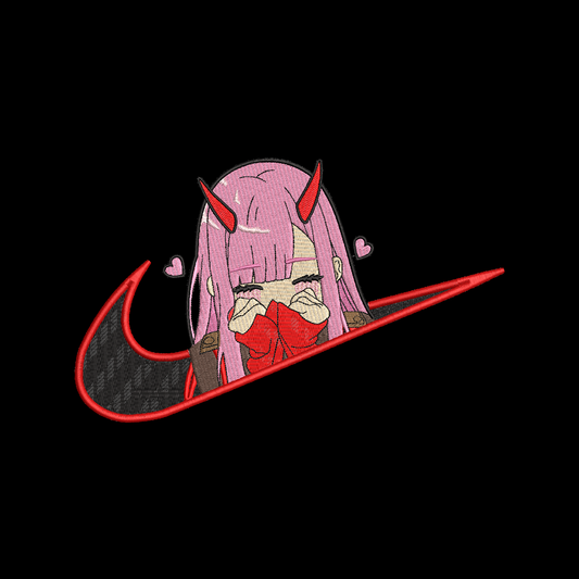 No Re-Stock: Custom Zero Two Embroidered Crewneck OR Hoodie Sweatshirt
