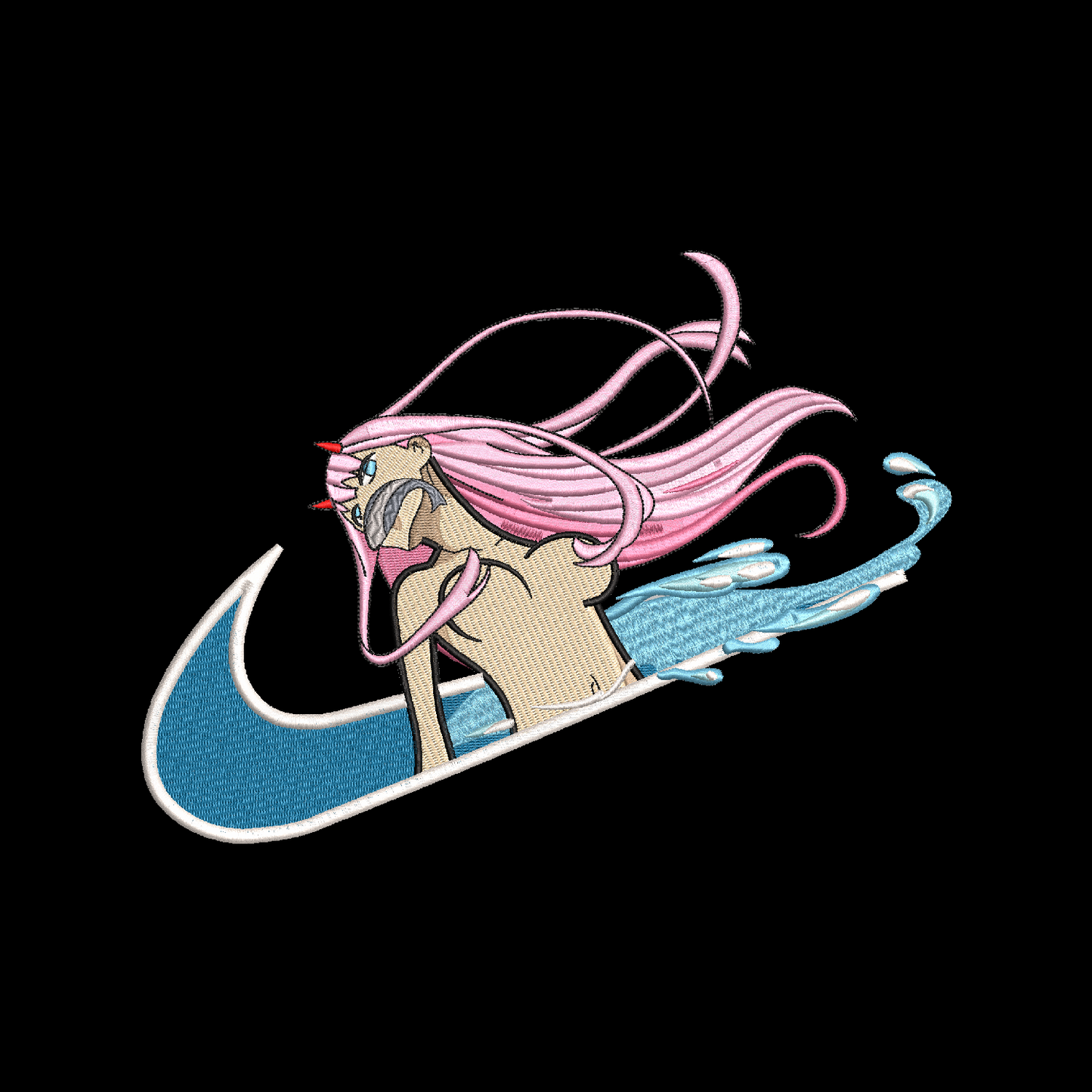No Re-Stock: Custom Zero Two Swim Embroidered Crewneck OR Hoodie Sweatshirt