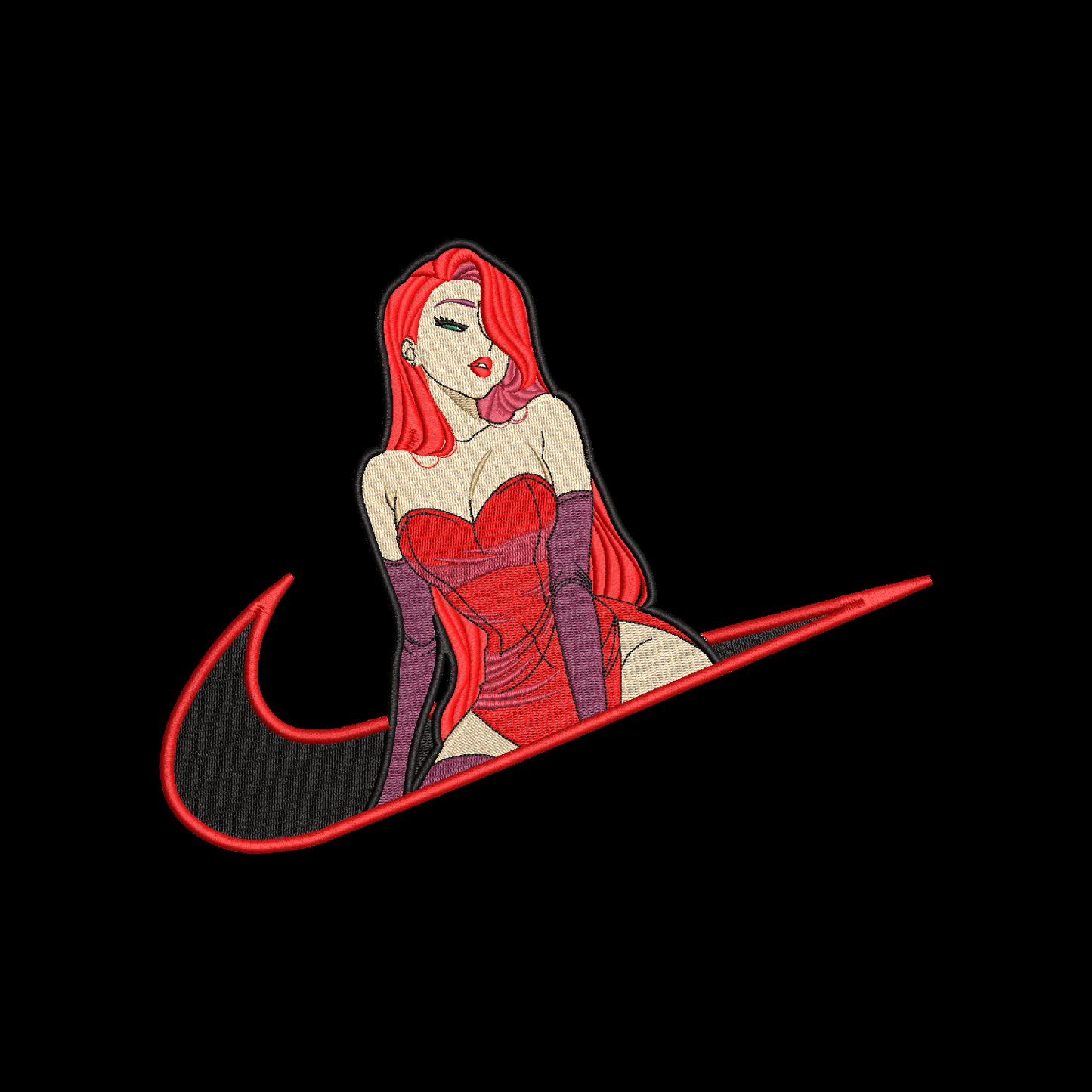 No Re-Stock: Custom Jessica Rabbit Embroidered T-Shirt