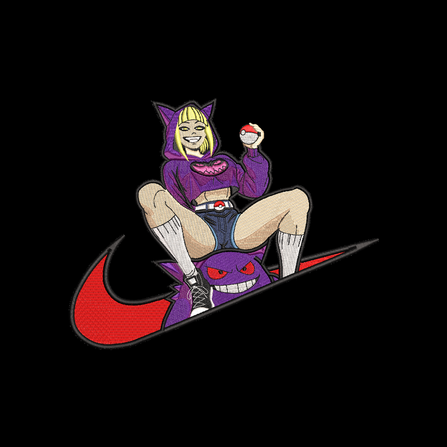 No Re-Stock: Custom Toga Himiko Gengar Embroidered T-Shirt