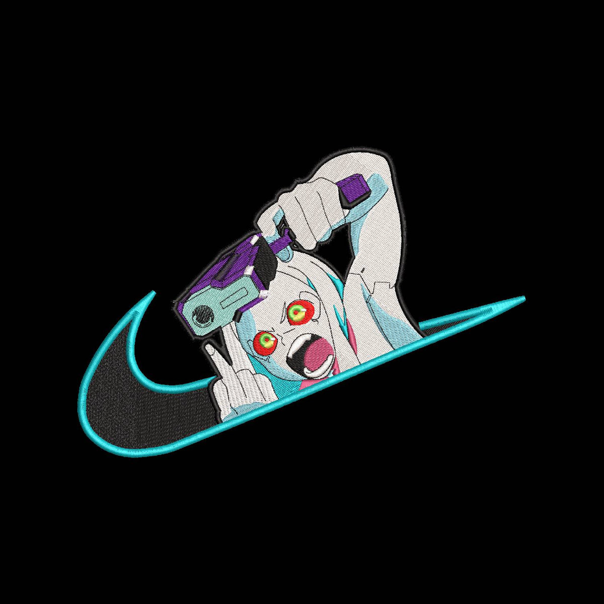 No Re-Stock: Custom Cyberpunk Edgerunners Rebecca Embroidered T-Shirt