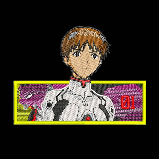 Custom Neon Genesis Evangelion Shinji Ikari 1 Embroidered Crewneck OR Hoodie Sweatshirt