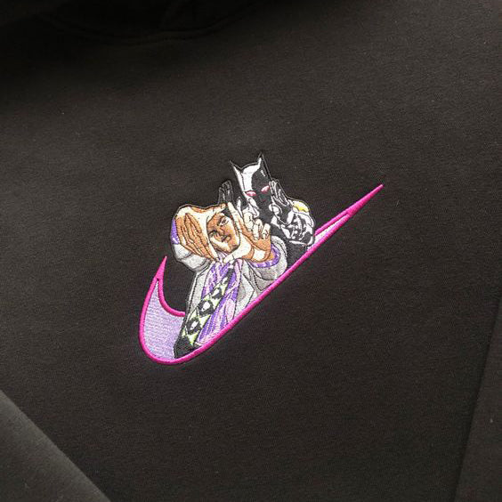 Custom JoJo's Bizarre Adventure Kira Killer Queen Embroidered Crewneck OR Hoodie Sweatshirt